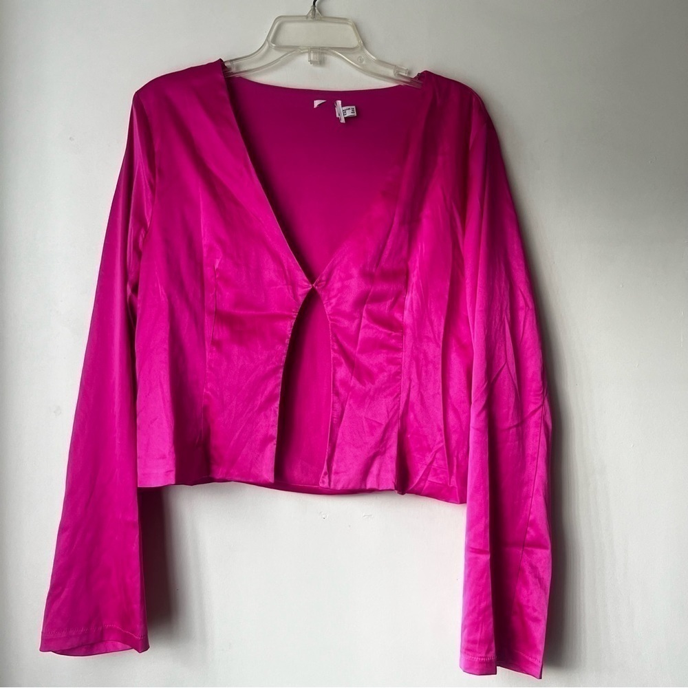 Princess Polly Graza Pink Satin Long Sleeve Top + Mini Skirt Set 10